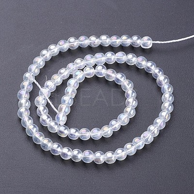 Glass Beads Strands X-GR4mm01Y-AB-1
