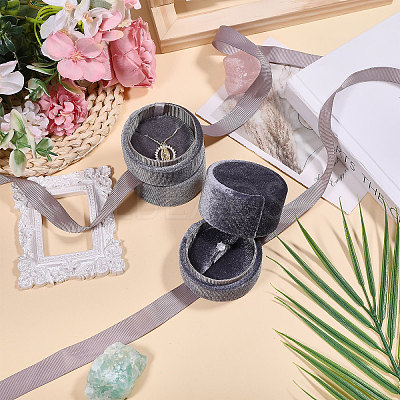 2Pcs Round Velvet Ring Boxes & Pendant Boxes Sets VBOX-CA0001-04A-1