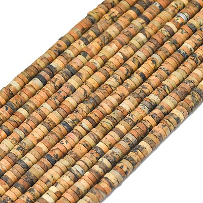 Natural Picture Jasper Beads Strands G-P575-B30-4x1mm-1
