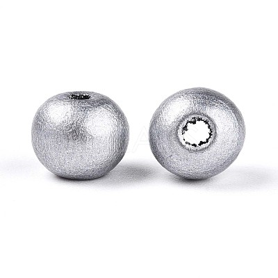 Spray Painted Round Natural Schima Wood Beads WOOD-A018-8mm-02-1