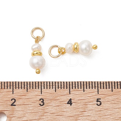 Natural Cultured Freshwater Pearl & Brass Pendants PALLOY-JF05442-02-1