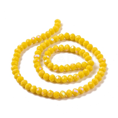 Electroplate Opaque Solid Color Glass Beads Strands X1-EGLA-A034-P6mm-L02-1