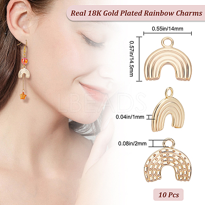 10Pcs Brass Charms KK-BBC0011-25-1