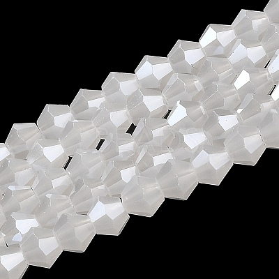 Imitation Jade Electroplate Glass Beads Strands GLAA-F029-J4mm-C06-1