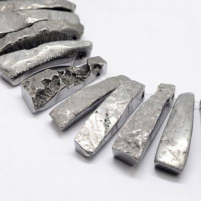 Electroplated Natural & Dyed Agate Bead Strands G-N0169-001C-1