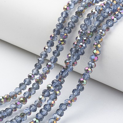 Electroplate Transparent Glass Beads Strands EGLA-A034-T6mm-R02-1