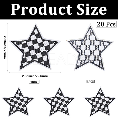20Pcs Polyester Clothing Patches DIY-CY0002-35A-1