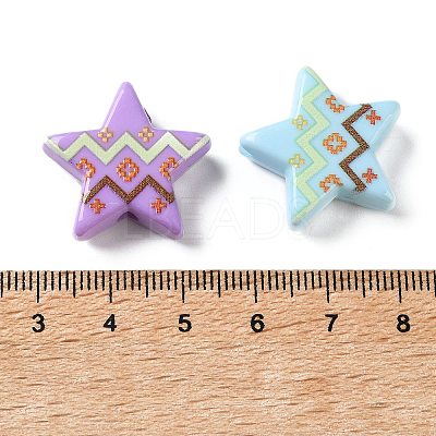 Opaque Printed Acrylic Beads AC-CBA6251-07-1