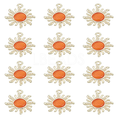 12Pcs Golden Alloy Pendants FIND-LP0002-23-1