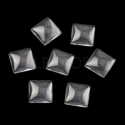 Transparent Glass Square Cabochons GGLA-S022-10mm-1