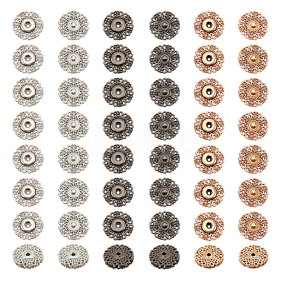 24Pcs 3 Colors Alloy & Brass Snap Buttons FIND-NB0003-65-1