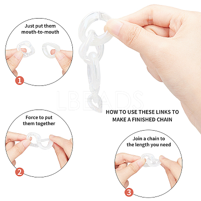 100Pcs 5 Style Transparent Acrylic Linking Rings PACR-PH0001-03-1