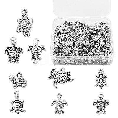 90Pcs 9 Styles Tibetan Style Zinc Alloy Charms TIBEP-CJ0002-02-1