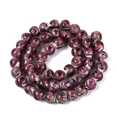 Gold Sand Handmade Lampwork Beads Strands LAMP-N037-08E-1