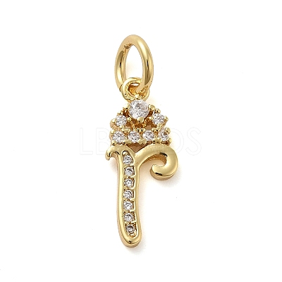 Brass Micro Pave Cubic Zirconia Pendants KK-M273-01G-R-1