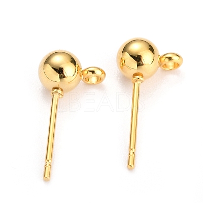 304 Stainless Steel Ball Post Stud Earring Findings X-STAS-Z035-01G-D-1
