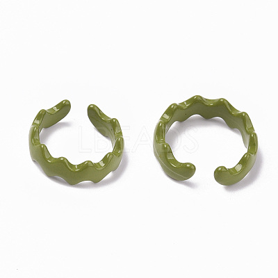 Spray Painted Alloy Cuff Rings RJEW-T011-16-RS-1