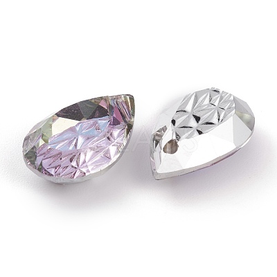 Embossed Glass Rhinestone Pendants GLAA-J101-05B-001VL-1