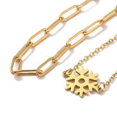 304 Stainless Steel Paperclip Chains & Cable Chain Bracelet Sets AJEW-U005-05D-G-1