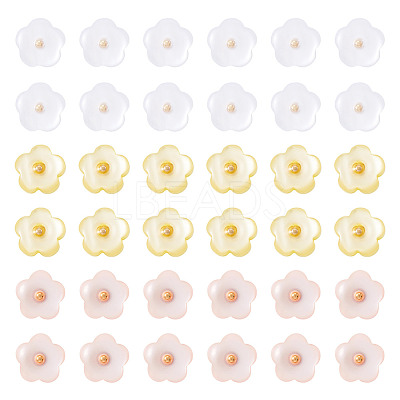 60Pcs 3 Colors 1-Hole Resin Buttons RESI-TA0004-42-1