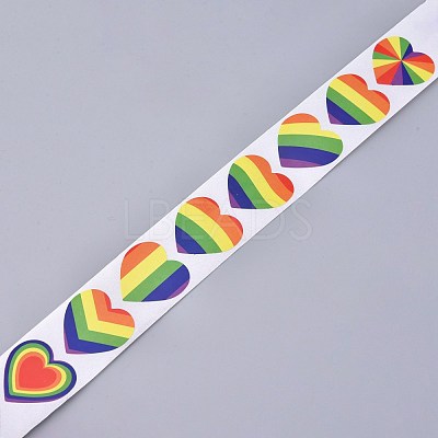 Heart Shaped Stickers Roll DIY-K027-A06-1