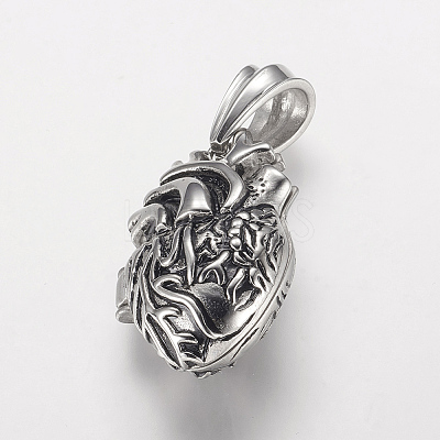 304 Stainless Steel Locket Pendants X-STAS-P137-19AS-1