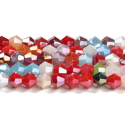 Opaque Solid Color Electroplate Glass Beads Strands GLAA-F029-P4mm-A16-1
