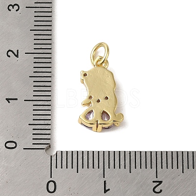Brass Micro Pave Colorful Cubic Zirconia Glass Pendants KK-R162-026D-G-1