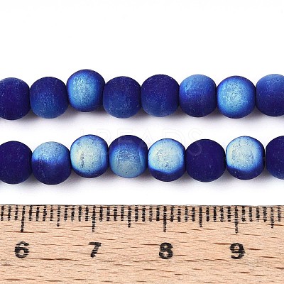 Frosted Opaque Glass Beads Strands GLAA-T032-P6mm-MBB03-1