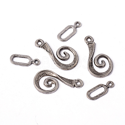 Tibetan Style Alloy Hook Clasps X-LF5077Y-1