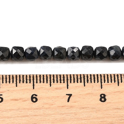 Natural Black Sapphire Beads Strands G-G259-C02-4x4mm-1