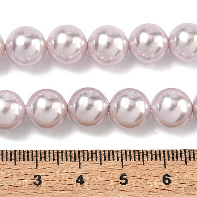 Electroplated Shell Pearl Beads Strands BSHE-G041-10mm-06-1