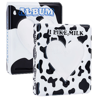 2 Books 2 Colors 3 Inch PVC Mini Love Heart Hollow Photocard Holder Book AJEW-CP0005-84-1