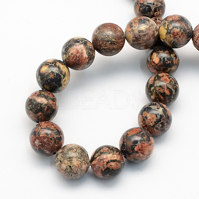 Natural Leopard Skin Jasper Round Beads Strands X-G-S182-8mm-1