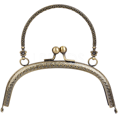 1Pc Flower Iron Kiss Lock Purse Frame Handle PURS-CN0001-08-1