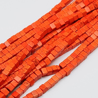 Synthetic Turquoise Beads Strands X-TURQ-G108-4x4mm-10-1