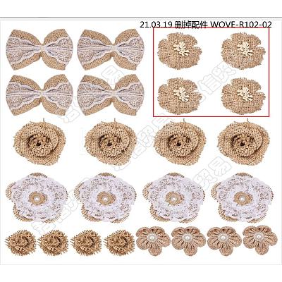 Handmade Burlap Flower & Lace Bowknot FIND-SC0001-21-1