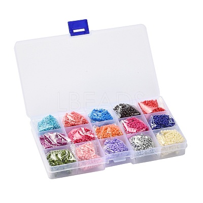 180G 15 Colors Baking Paint Glass Seed Beads SEED-JQ0003-01C-3mm-1