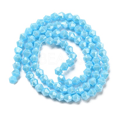 Opaque Solid Color Electroplate Glass Beads Strands EGLA-A039-P4mm-A12-1