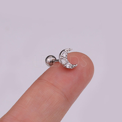 Brass Micro Pave Clear Cubic Zirconia Cartilage Earring WG49FB9-05-1