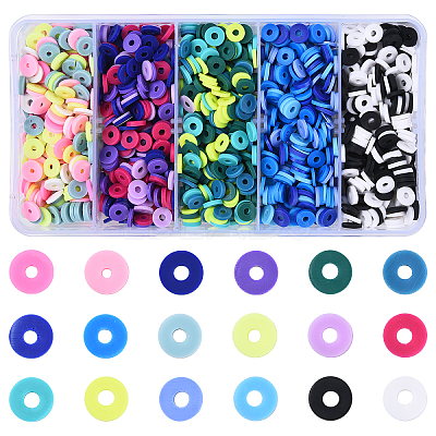 50G 5 Colors Handmade Polymer Clay Beads CLAY-YW0002-28-1