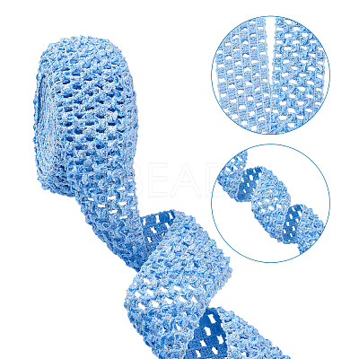 2 Rolls 2 Sizes Polyester Elastic Ribbon EW-TA0001-02J-1