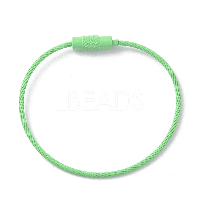 Baking Paint Stainless Steel Cable Wire Keychain AJEW-WH0413-15Q-1