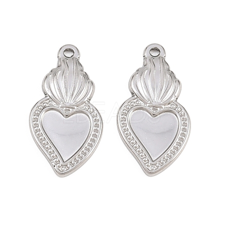 304 Stainless Steel Pendant Setting for Enamel STAS-L317-16P-1
