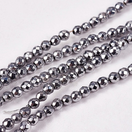 Electroplate Non-Magnetic Hematite Beads Strands X-G-J169B-2mm-02-1