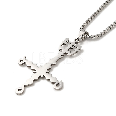 Cross Pendant Necklaces NJEW-C044-04P-1