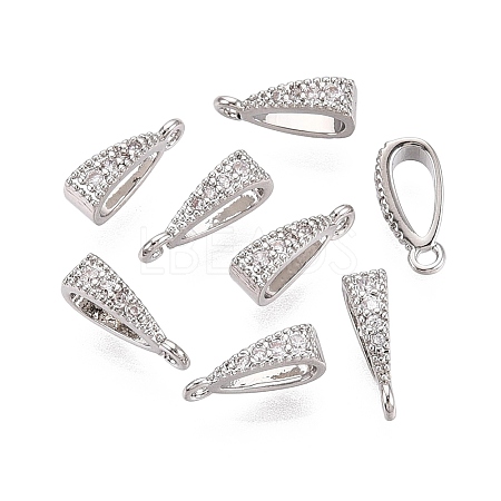 Brass Micro Pave Clear Cubic Zirconia Pendant Bails KK-G542-03S-1