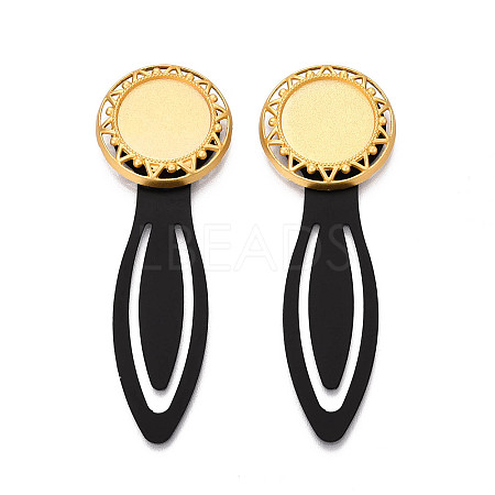 Alloy & Iron Bookmark Cabochon Settings PALLOY-N184-05G-1