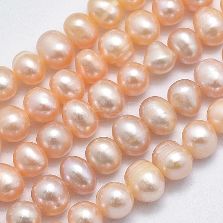 Natural Cultured Freshwater Pearl Beads Strands PEAR-F007-48A-01-1