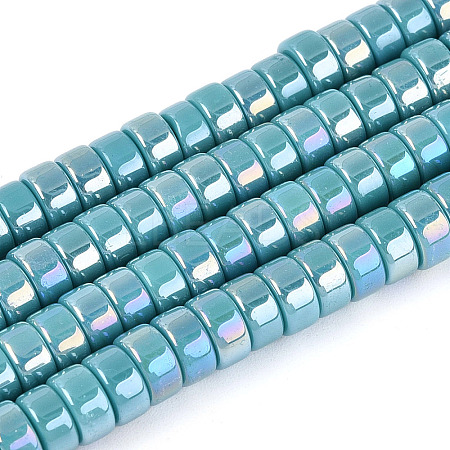 AB Color Plated Opaque Glass Beads Strands LS-GLAA-T026-3x6mm-P08-1